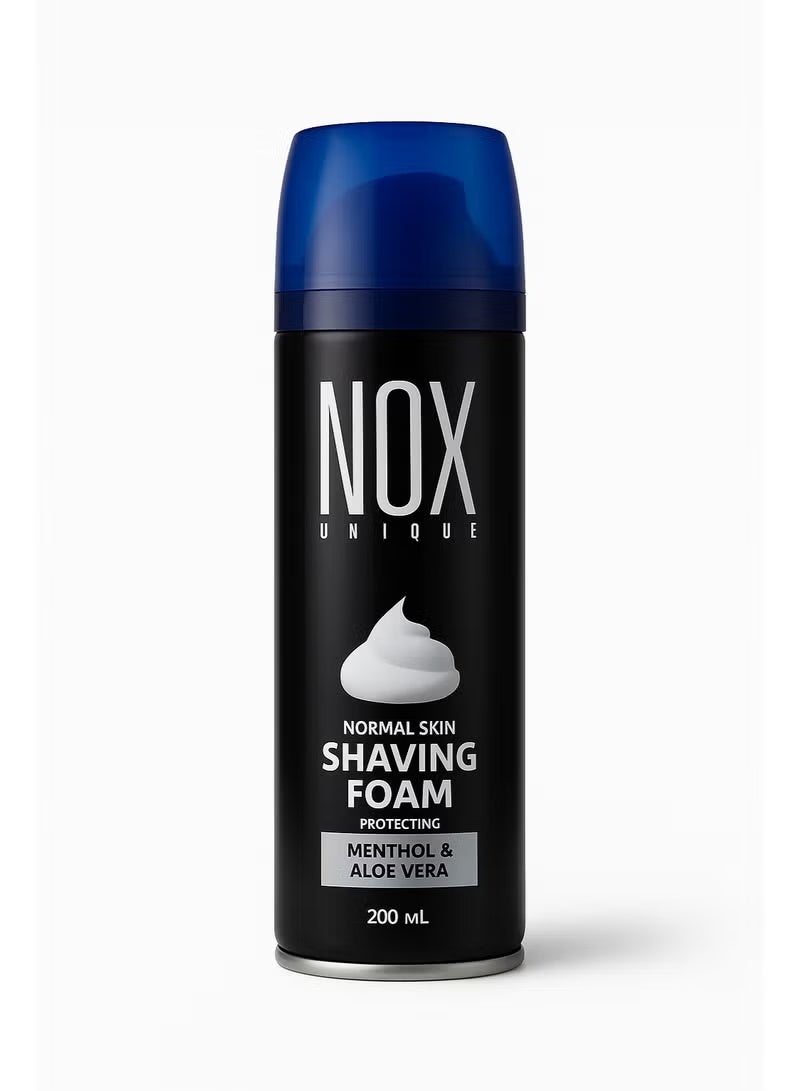 NOX UNIQUE Shaving Foam Protecting MENTHOL & ALOE VERA 200 ml - Image 1